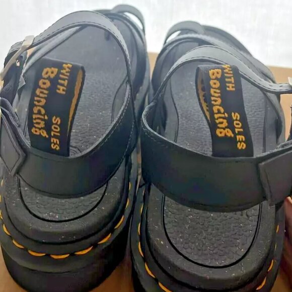 New Dr. Martens Avry Toe Loop Platform Leather Sandals -Black- Women’s Size US 8 - Picture 4 of 6